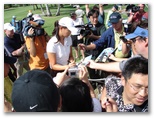 Michelle Wie signs autographs