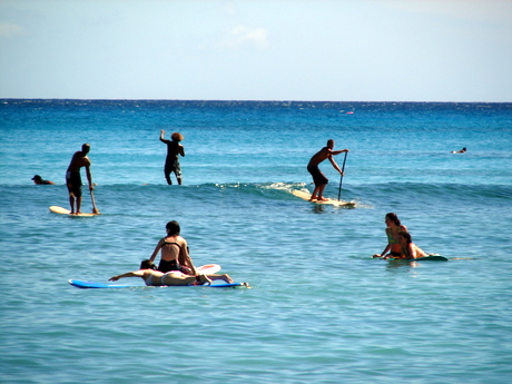 Waikiki Beach surfers