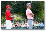 Jesper Parnevik and actor Will Smith on the first tee