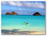 Lanikai Beach, Mokulea Islands Hawaii
