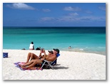 Sun bathers on Kailua Beach, Oahu Hawaii